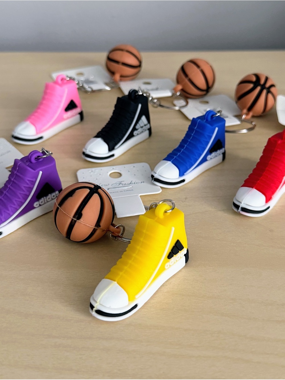 Mini High-Top Sneaker Keychain with Basketball Charm- Pick (1)